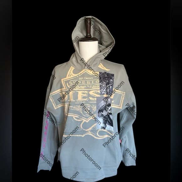 SOLD DIESEL Gray S-Baxt-Hood-R1 Hoodie, size Large, NEW with tags - Picture 5 of 14